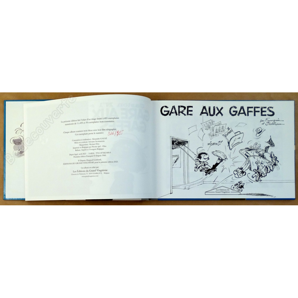 Franquin Gaston N1 Gare aux Gaffes Tirage de Luxe Tirages spéciaux